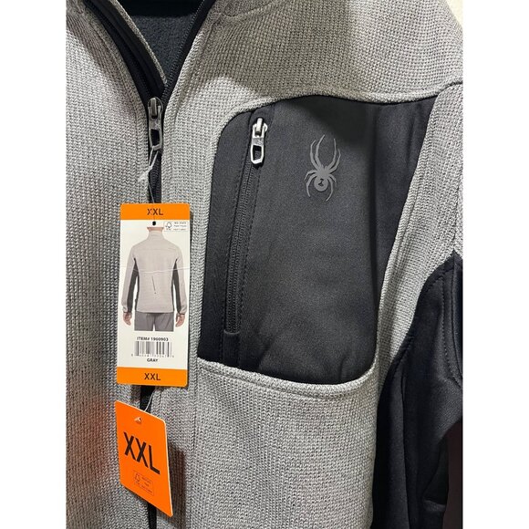 Spyder Men's Relaxed Fit Full Zip Jacket, XXL, Gray, New - Picture 9 of 14